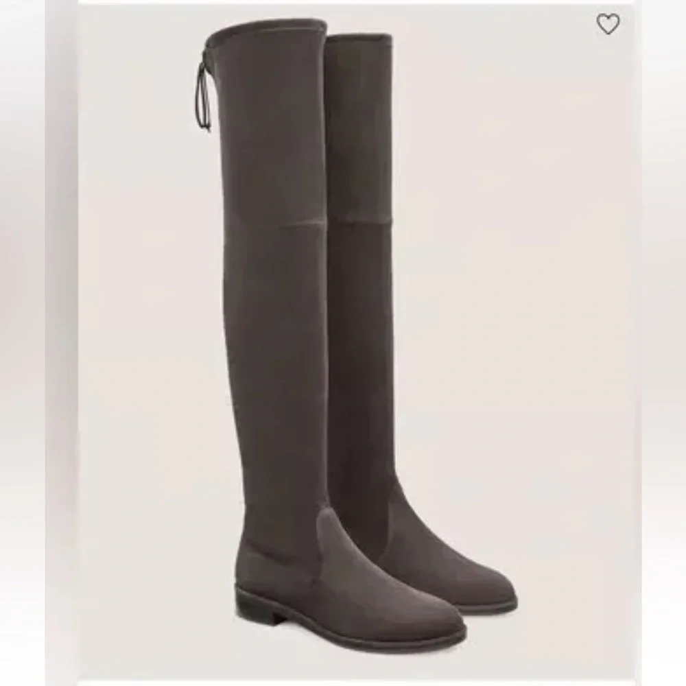 New No Box Stuart Weitzman Gray Women's Suede Knee-High Boots 8.5